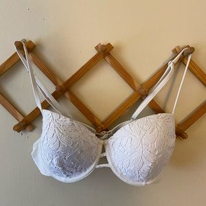 White Lace Eyelet Bikini Top